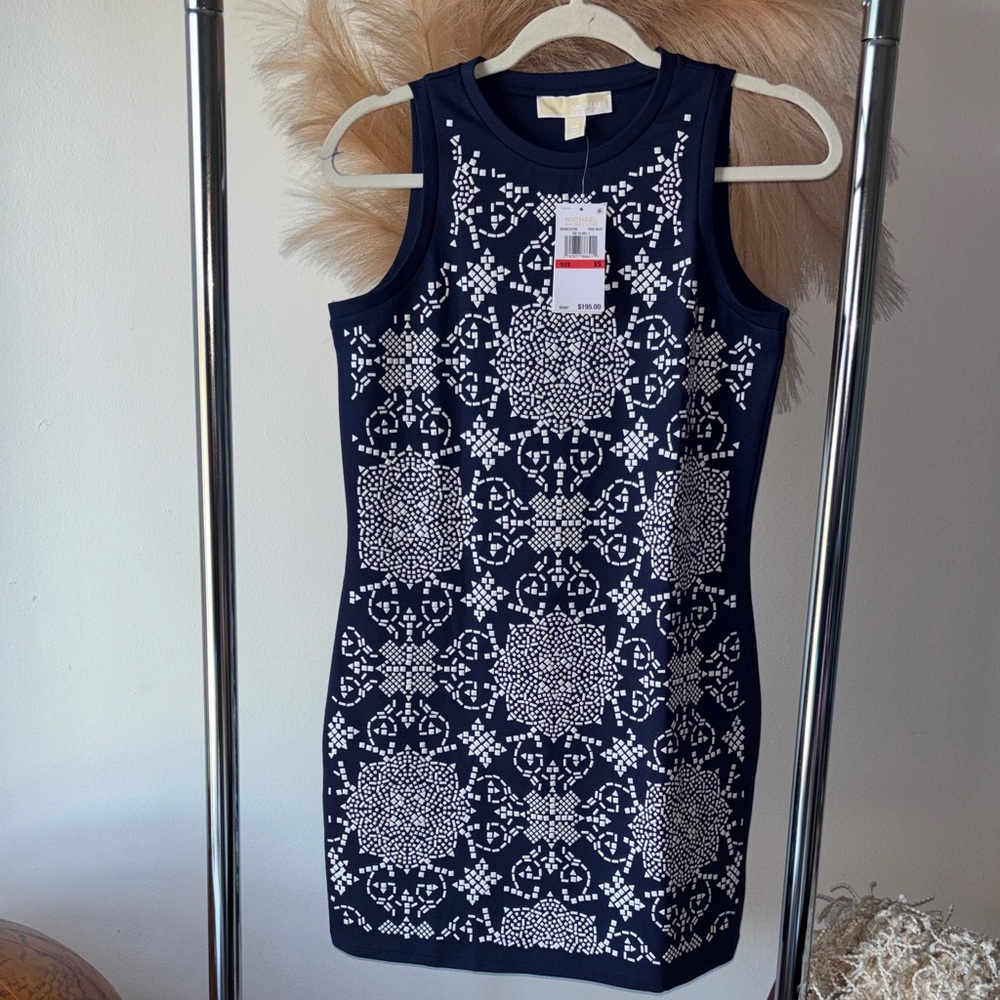 MICHAEL Michael Kors Navy and White Mini Dress